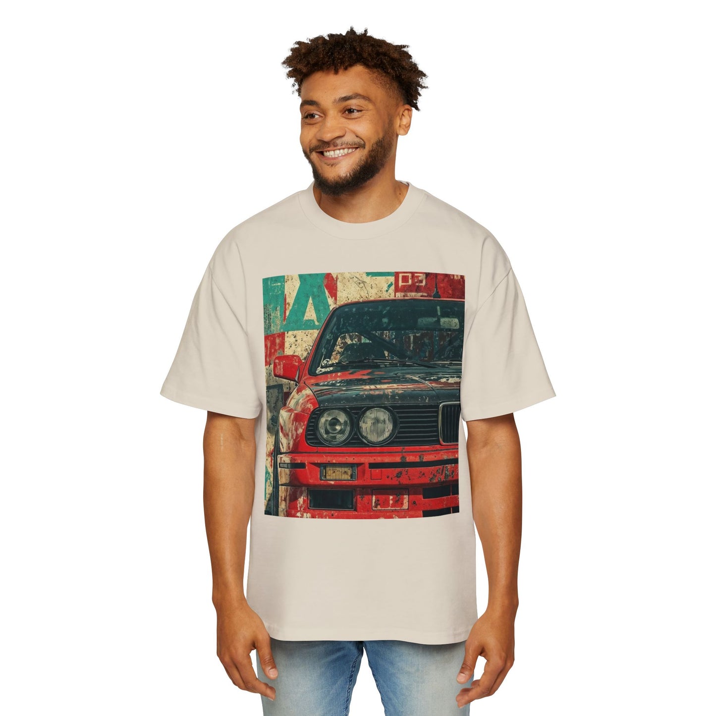 Vintage Racing Car Tee — Retro BMW Front Graphic T-Shirt