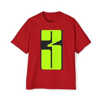 Oversized Tee — Neon Abstract '3' Graphic
