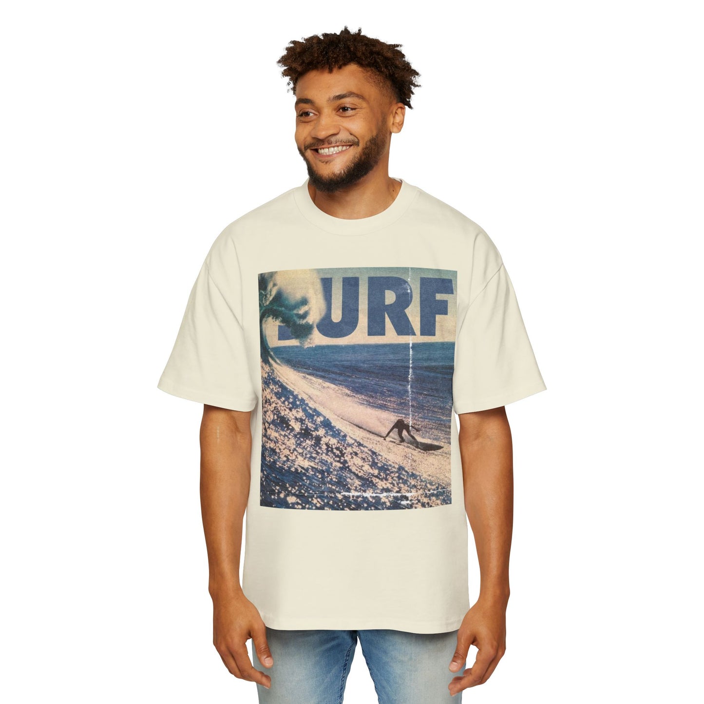 Surf Vintage Photo Tee — Men's Oversized Surf Graphic T-Shirt