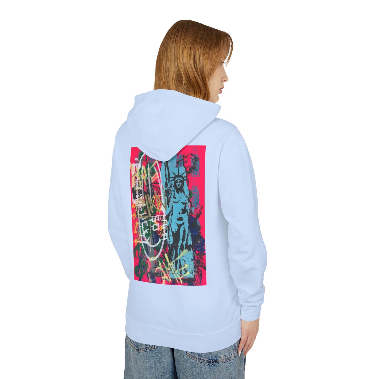 Vibrant Artistic Hoodie - Unisex Lightweight Hooded Sweatshirt with Urban Design