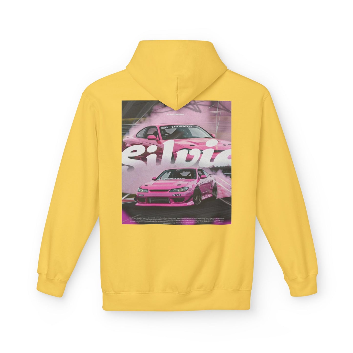 Unisex Fleece Hoodie with Pink Silvia Design - Stylish and Comfortable Streetwear