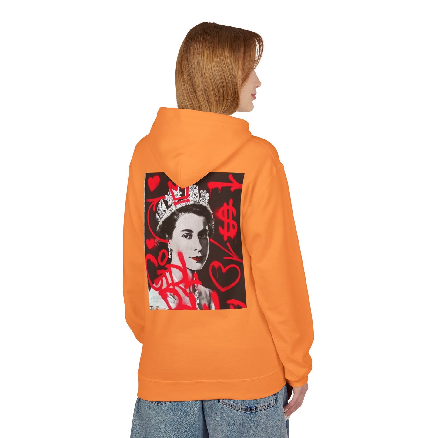 Queen Inspired Graphic Fleece Hoodie - Unisex Midweight, Cozy Apparel for Art Lovers
