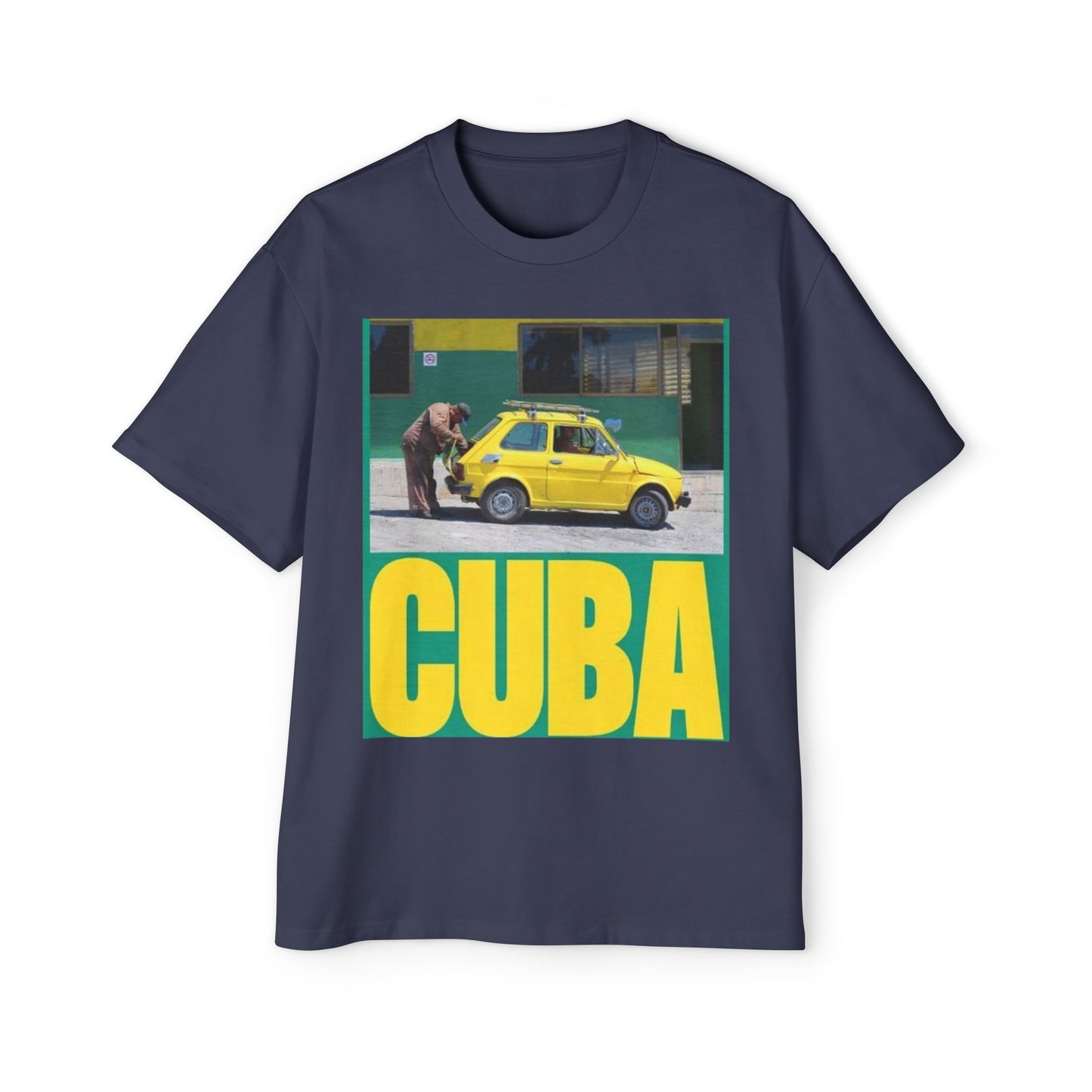 Cuba Vintage Photo Tee — Retro Yellow Car Graphic T-Shirt