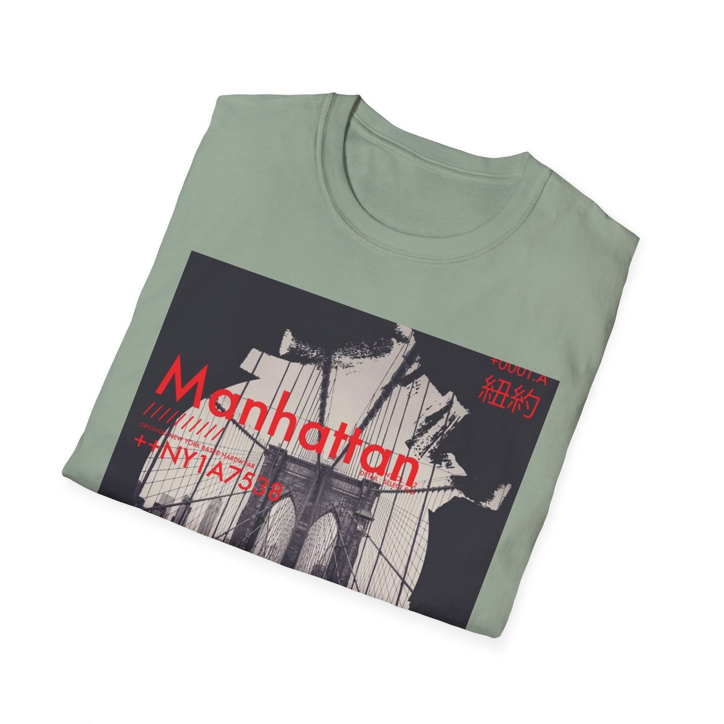 Manhattan Unisex Softstyle T-Shirt, NYC Art Tee, Graphic T-Shirt, Casual Wear, Gift for City Lovers, Travel Enthusiast