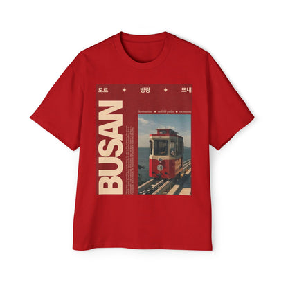 Busan Tram Retro Graphic Tee — Vintage Korea Travel T‑Shirt