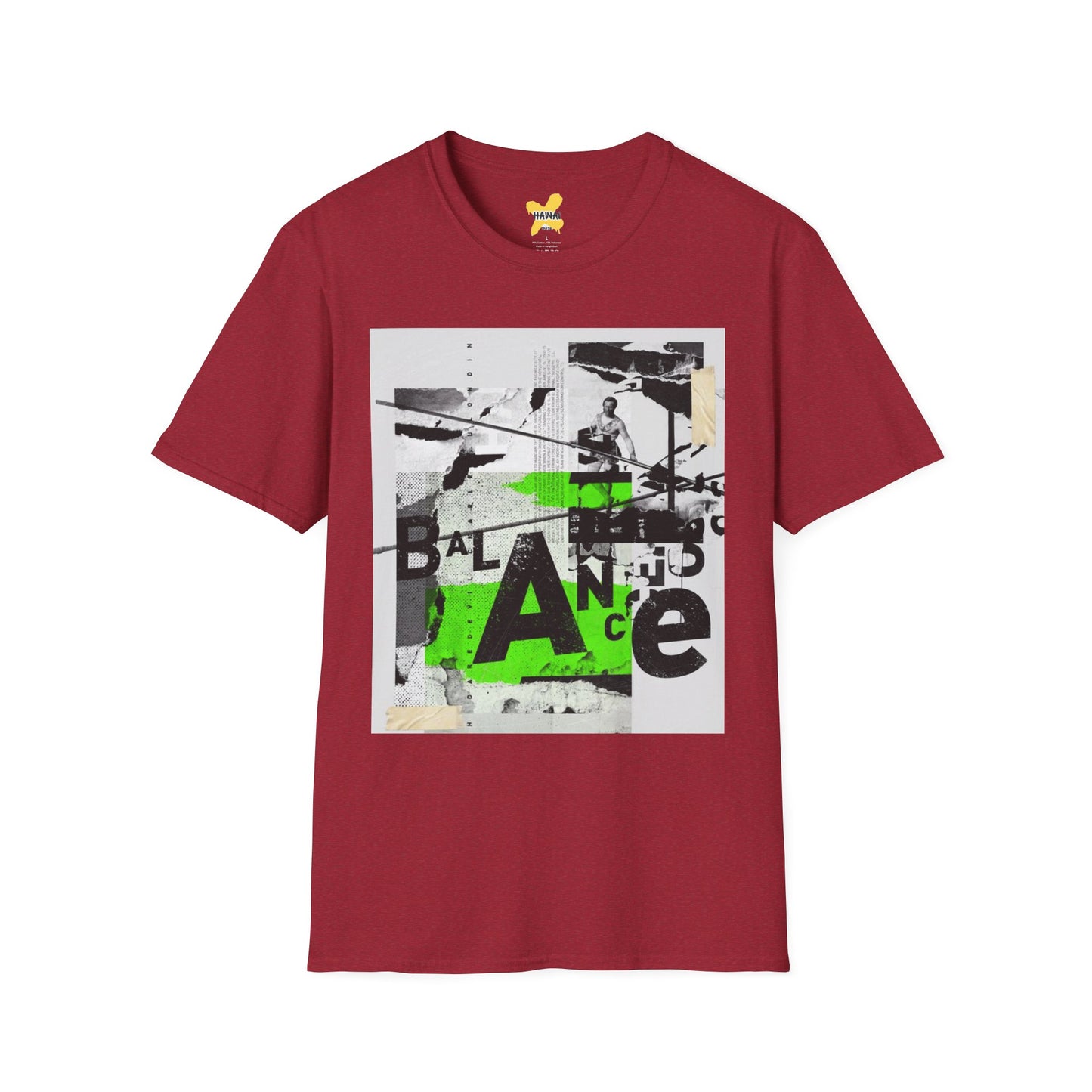 Retro Graphic Tee - Balance Art Design for Casual Style