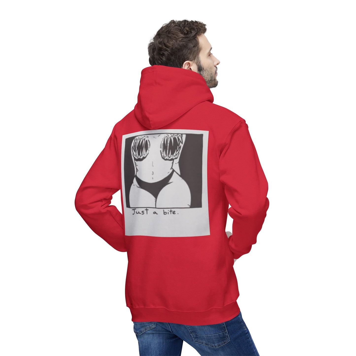 Unisex Hooded Sweatshirt with 'Just a Bite' Design - Casual Comfort for Every Occasion