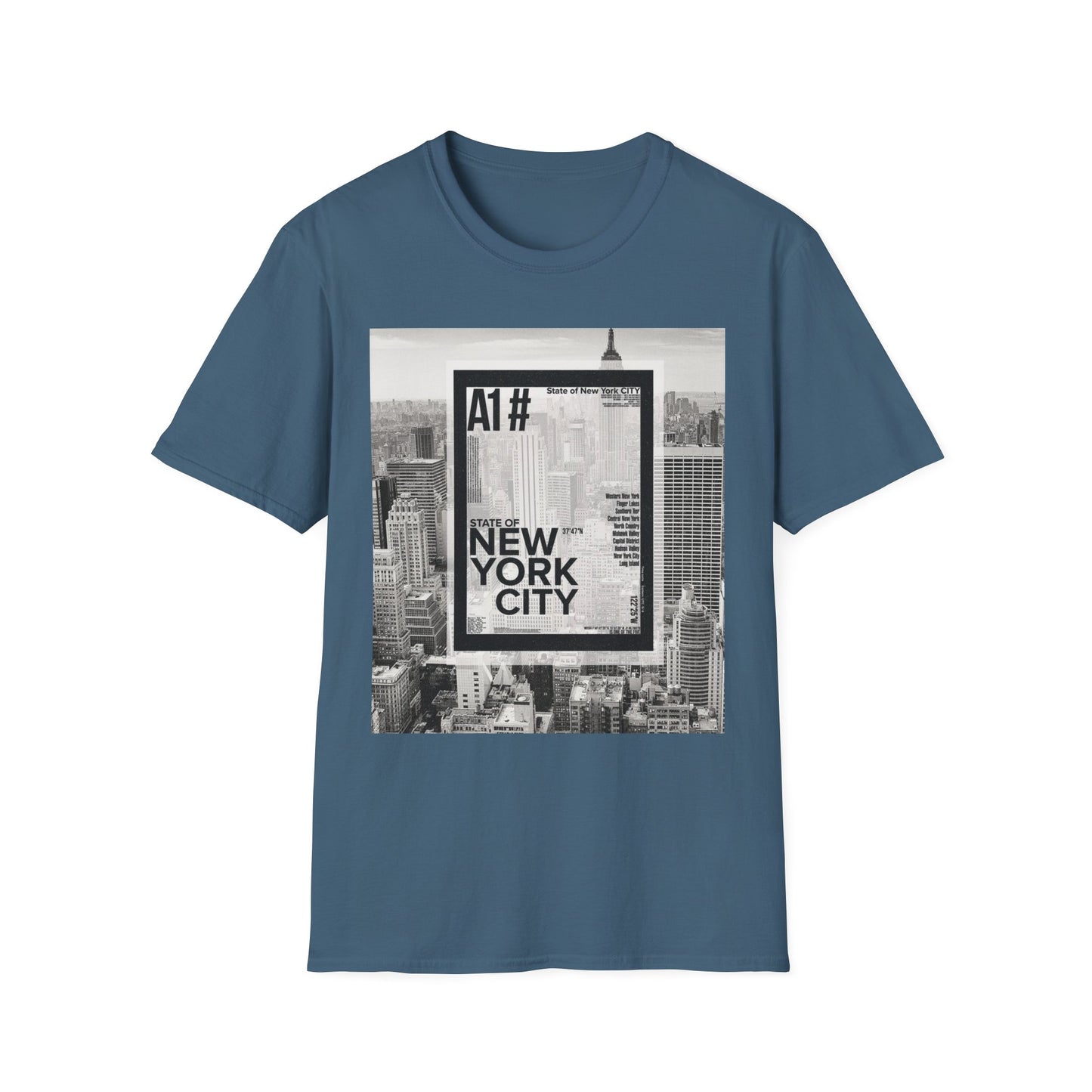 NYC Graphic Unisex Softstyle T-Shirt | Casual Wear, Street Style, Unique Gift, Travel Souvenir, City Life