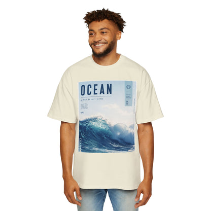 Ocean Wave Graphic Tee — "OCEAN" Coastal Photo Print T-Shirt