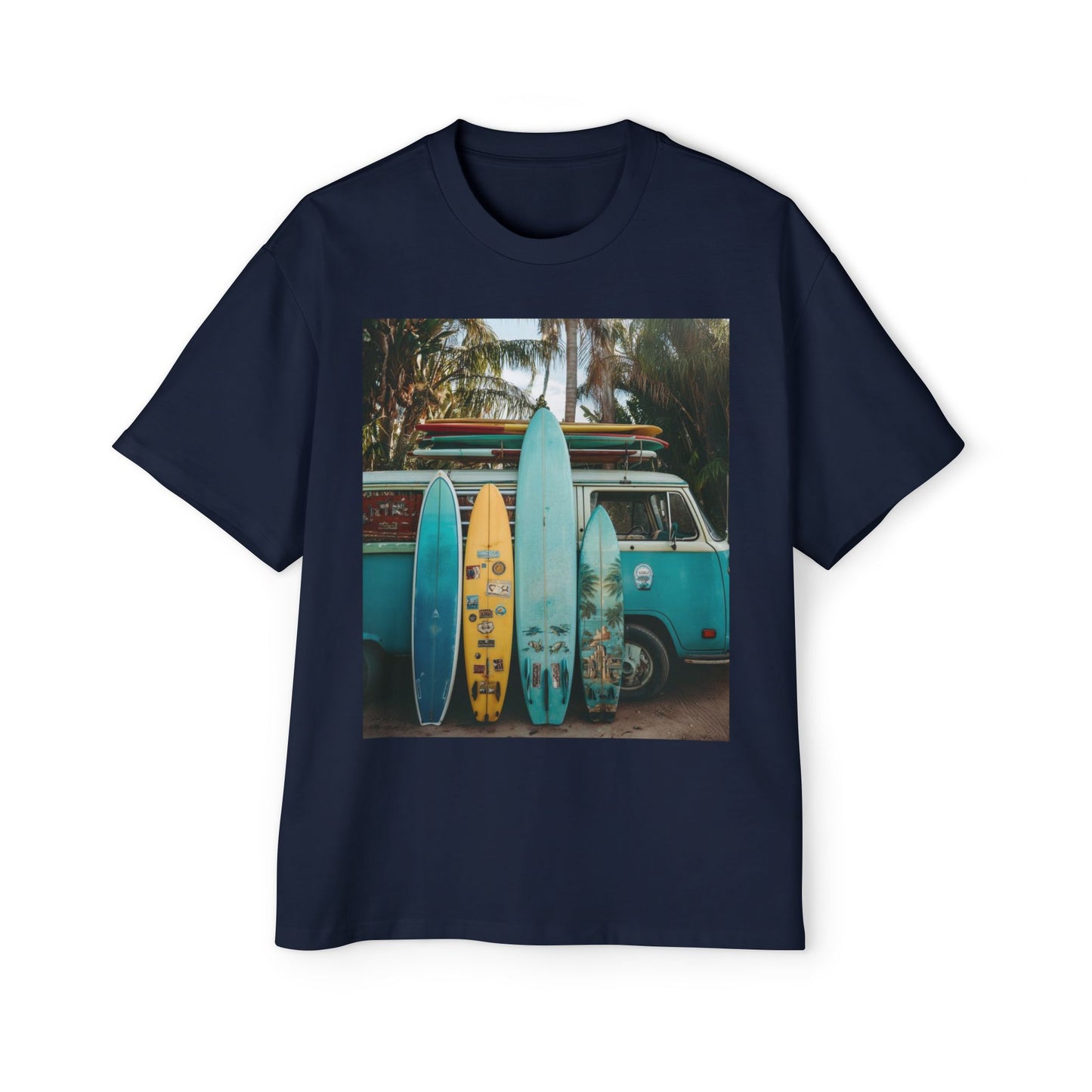 Surf Van Photo T‑Shirt — Vintage Surfboard Beach Tee