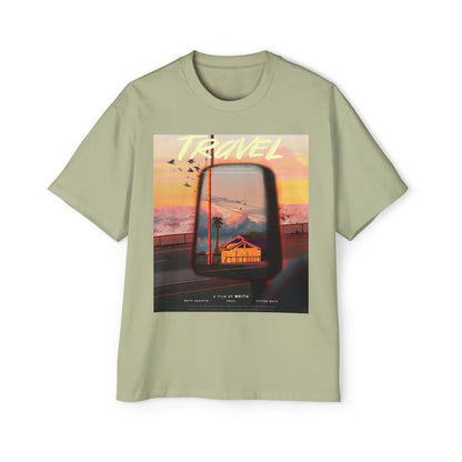 Travel Sunset Tee — Retro Roadside Mirror Graphic T-Shirt