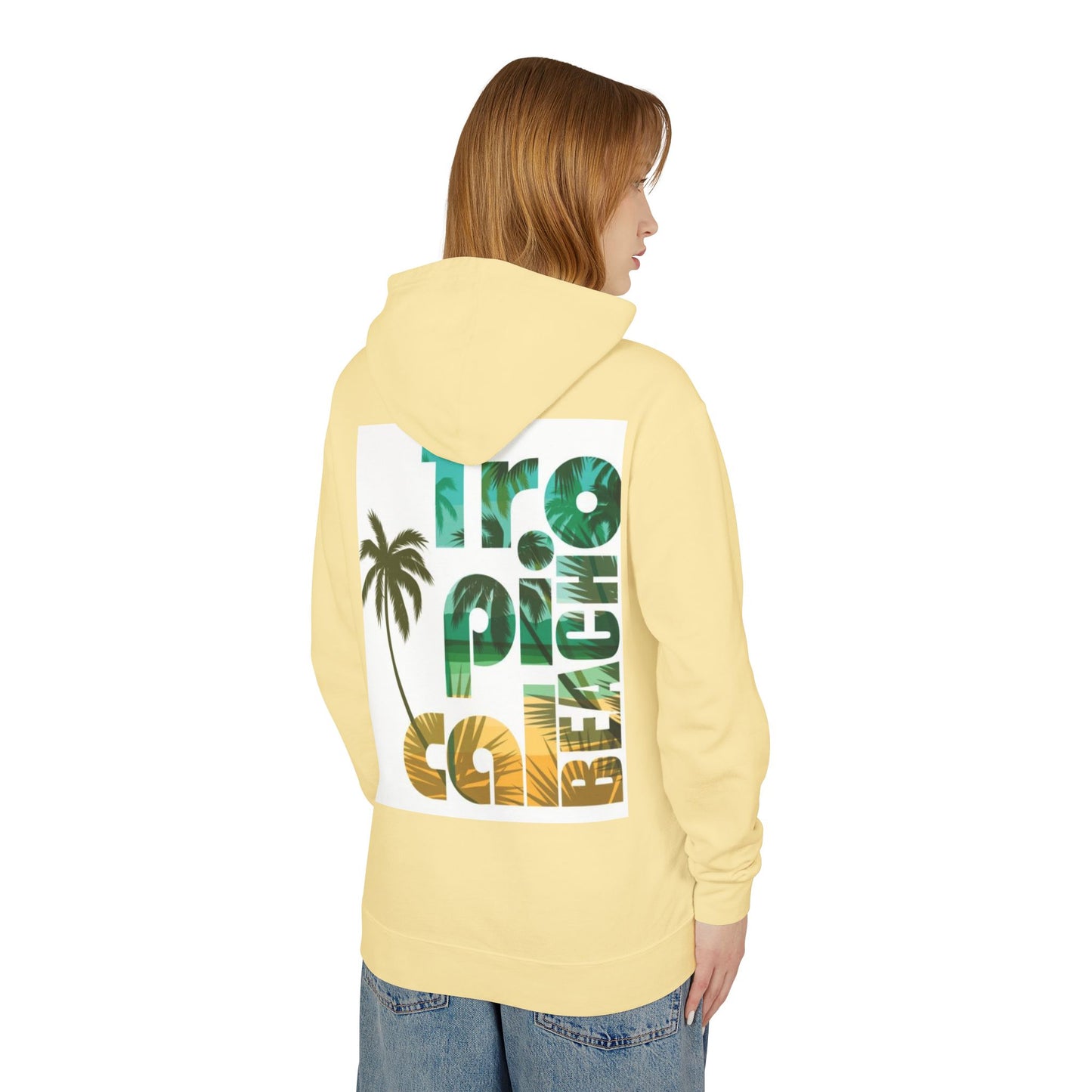 Tropical Beach Vibes Lightweight Unisex Hoodie