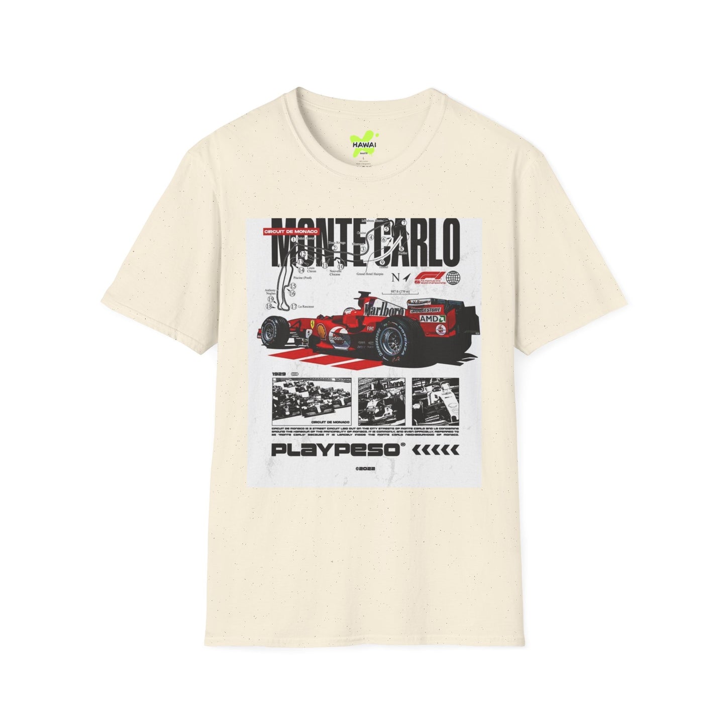 Monte Carlo Racing Graphic T-Shirt - Unisex Softstyle Tee for Car Enthusiasts