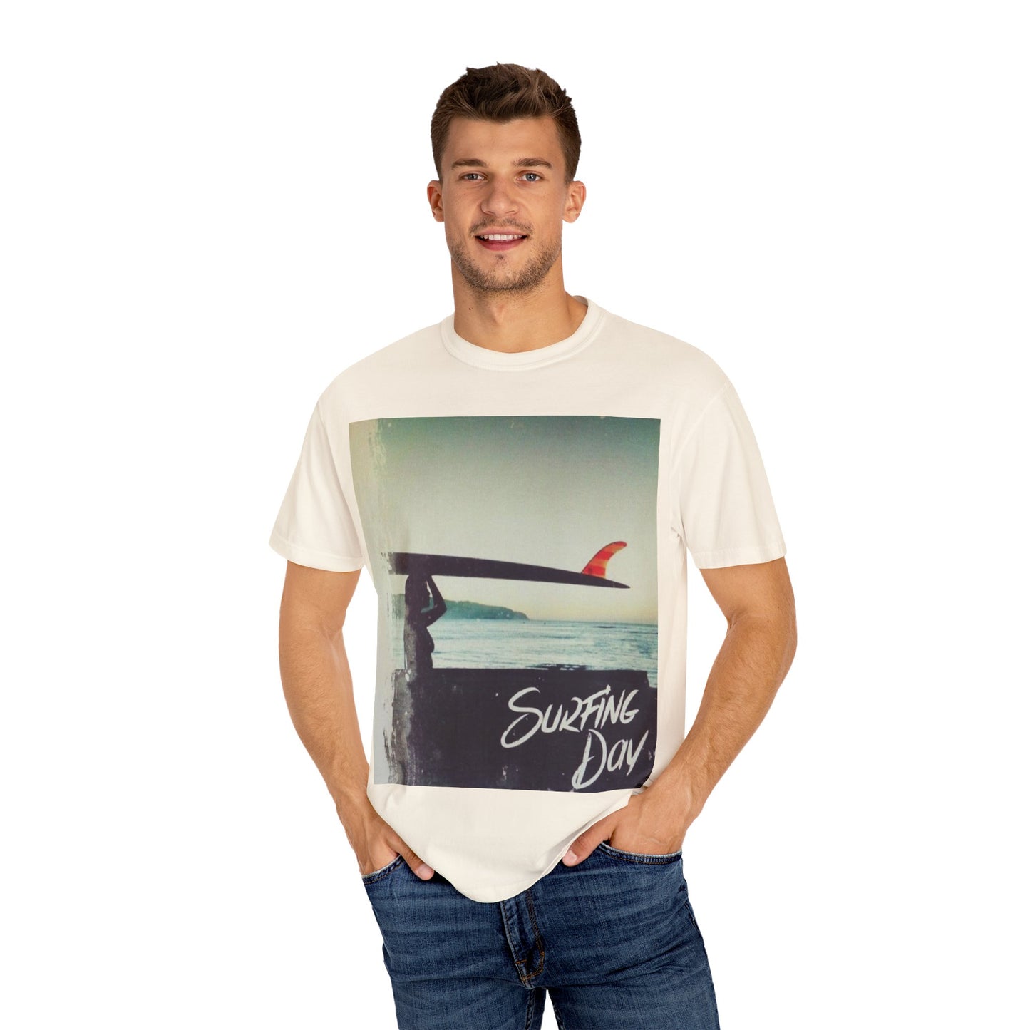 Surfing Day Unisex Tee | Vintage Style T-shirt for Beach Lovers, Summer Vibes, Gift for Surfers, Casual Strolling, Summer Outings