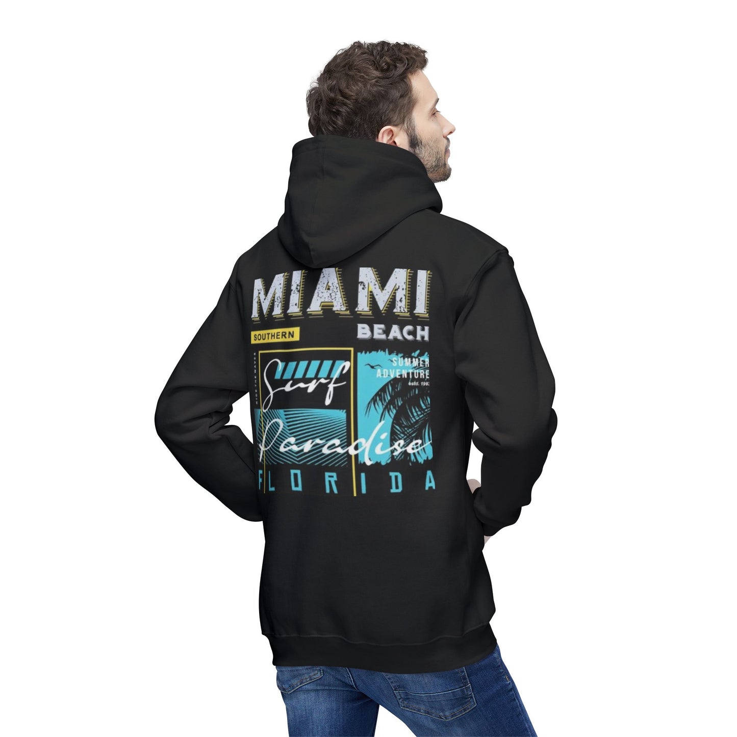 Miami Paradise Surf Unisex Hooded Sweatshirt - Made in USA