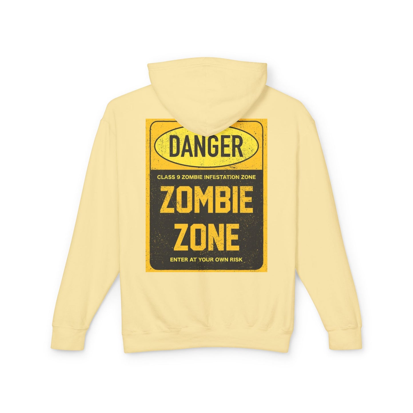 Unisex Zombie Zone Hooded Sweatshirt - Danger Sign Design