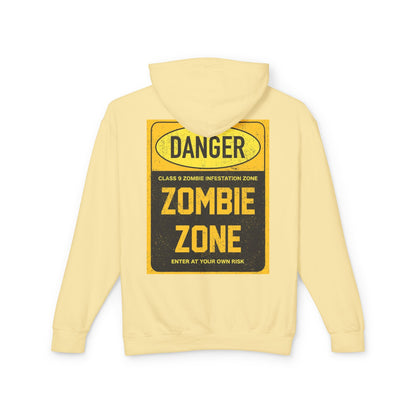 Unisex Zombie Zone Hooded Sweatshirt - Danger Sign Design