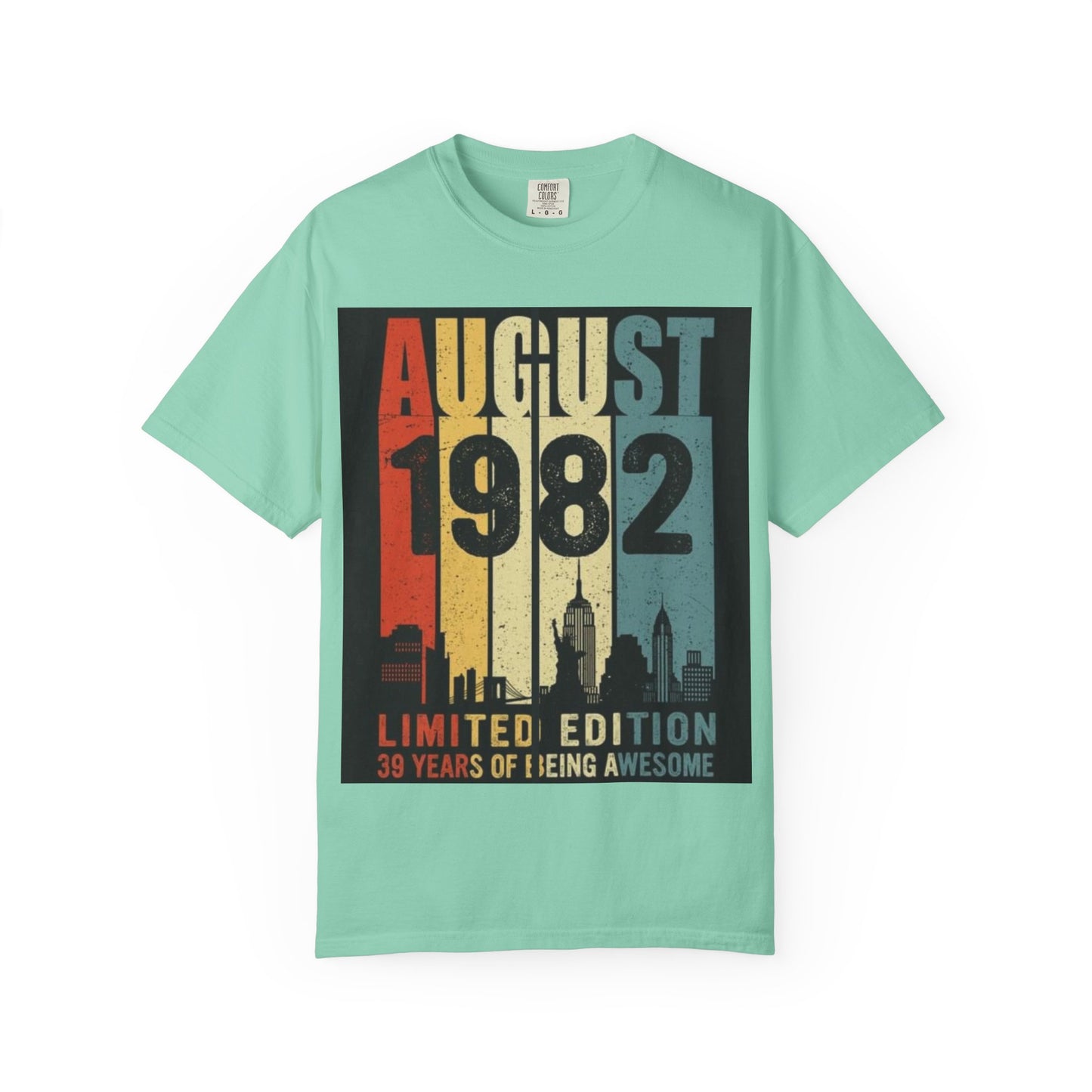 Limited Edition August 1982 Unisex Garment-Dyed T-Shirt - Celebrate 39 Years of Being Awesome