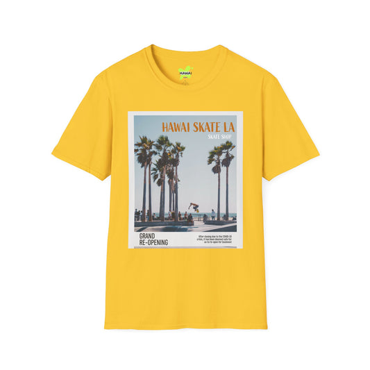 Hawaii Skate LA Unisex Softstyle T-Shirt – Grand Re-Opening Retro Vibe