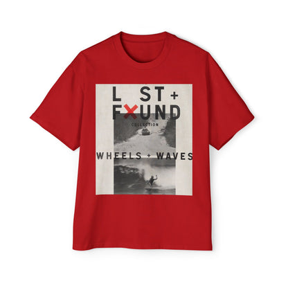 Lost & Found 'Wheels + Waves' Graphic Tee — Oversized Men's Surf Skate Shirt