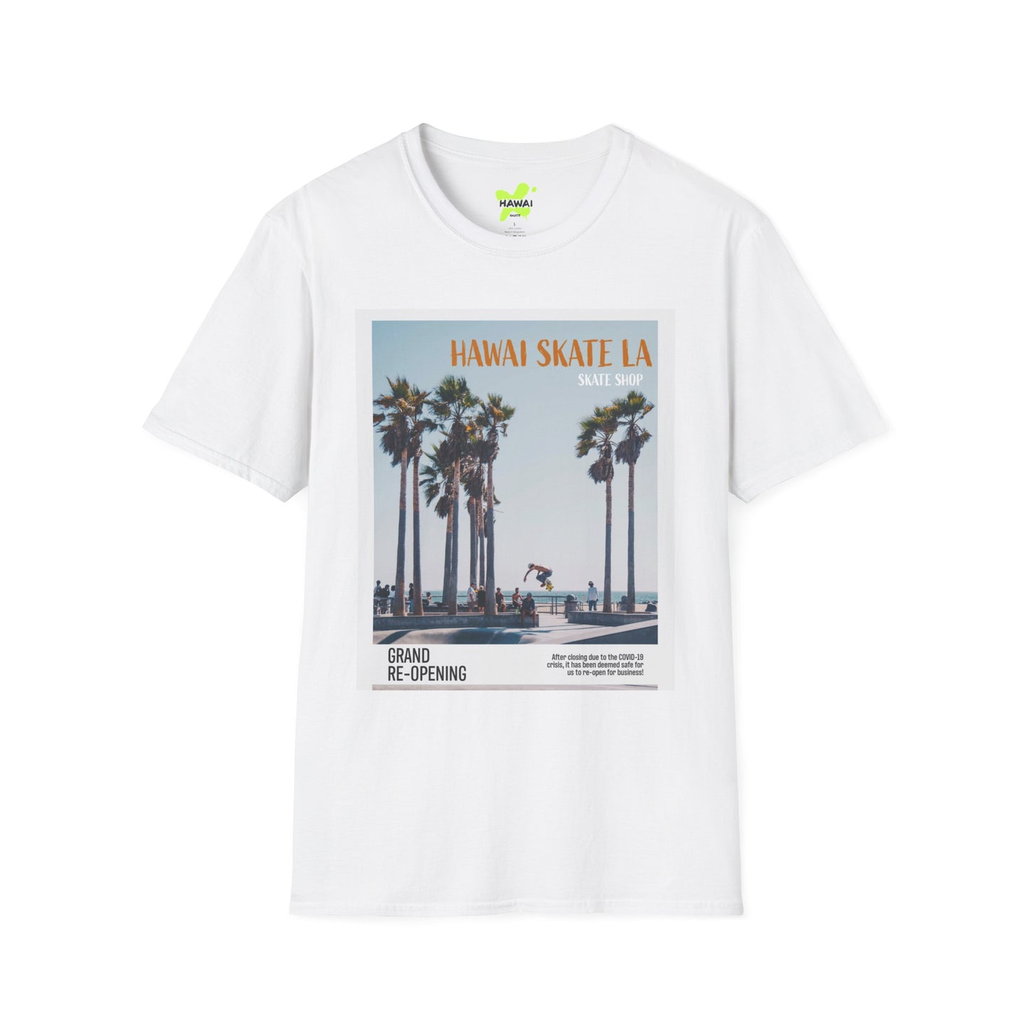 Hawaii Skate LA Unisex Softstyle T-Shirt – Grand Re-Opening Retro Vibe