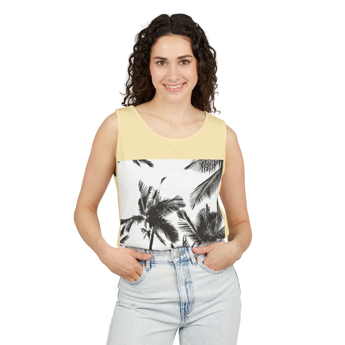 Tropical Palm Tank Top | Summer Vibes | Unisex Beachwear, Casual Top, Vacation Essential, Gift for Him or Her, Relaxed Fit