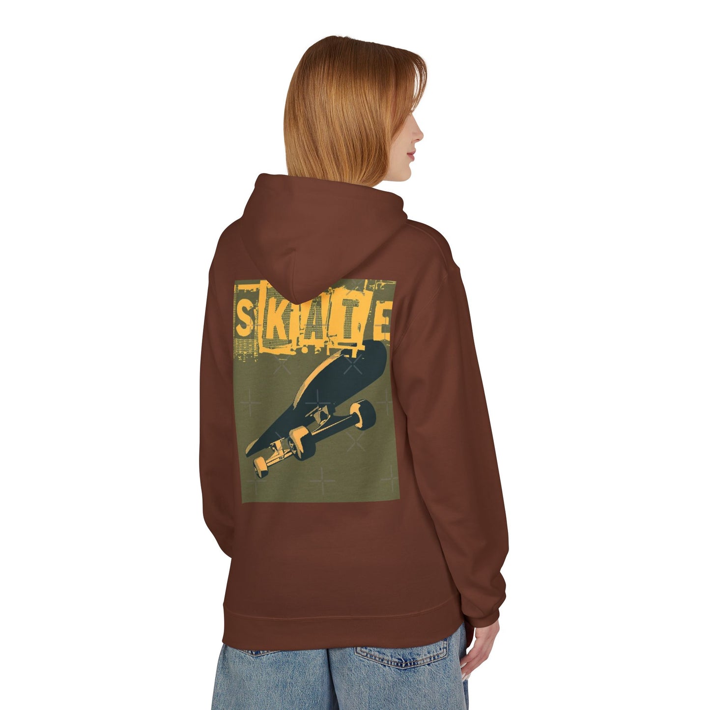 Skateboard Graphic Hoodie, Unisex Fleece Hoodie, Casual Streetwear, Gift for Skate Lovers, Cool Layer for Every Occasion