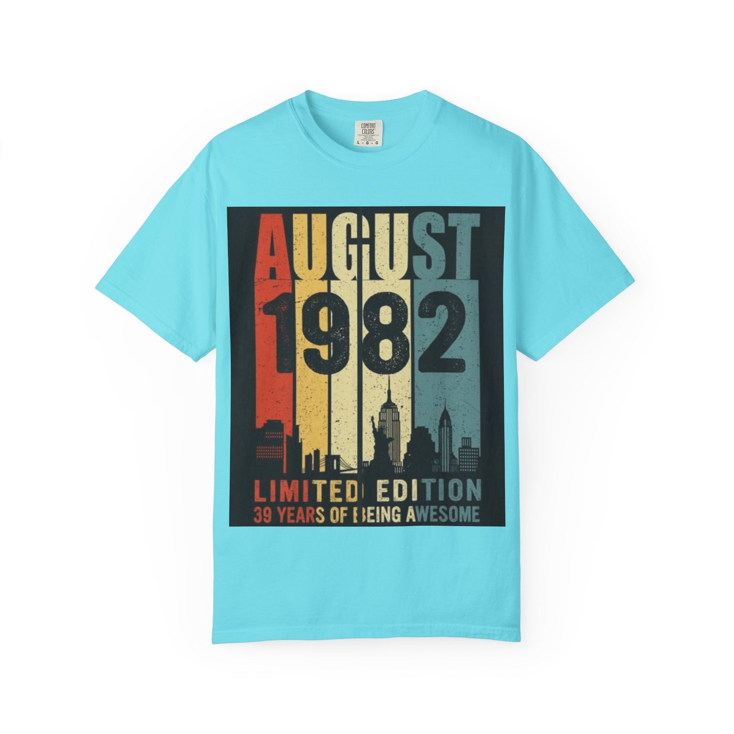 Limited Edition August 1982 Unisex Garment-Dyed T-Shirt - Celebrate 39 Years of Being Awesome