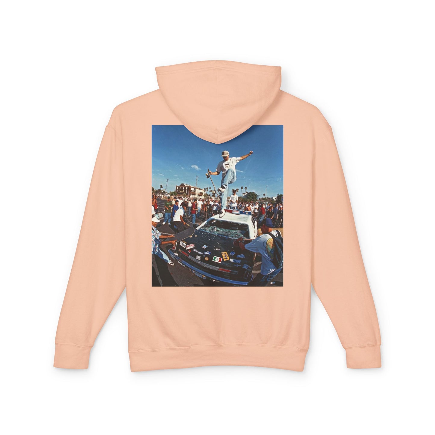 Unisex Lightweight Hooded Sweatshirt - Retro Street Vibe Graphic