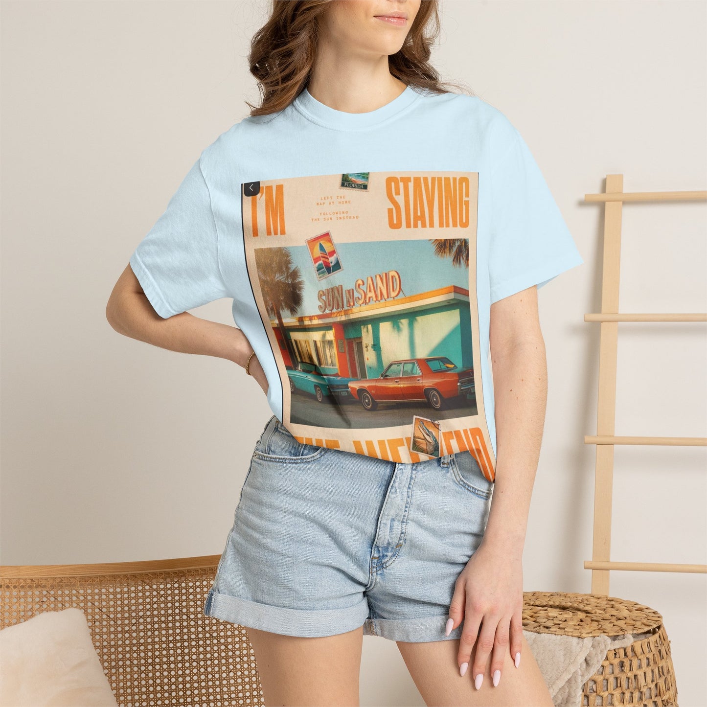 Weekend Staycation Vintage T-Shirt — "I'm Staying the Weekend" Retro Diner Design