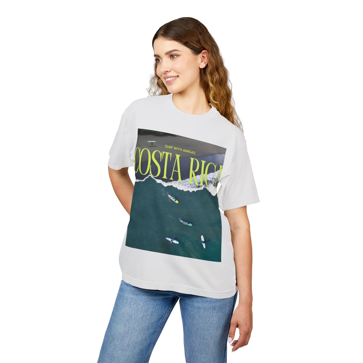 Costa Rica Surf Tee — Aerial Surfboard Photo Graphic T-Shirt