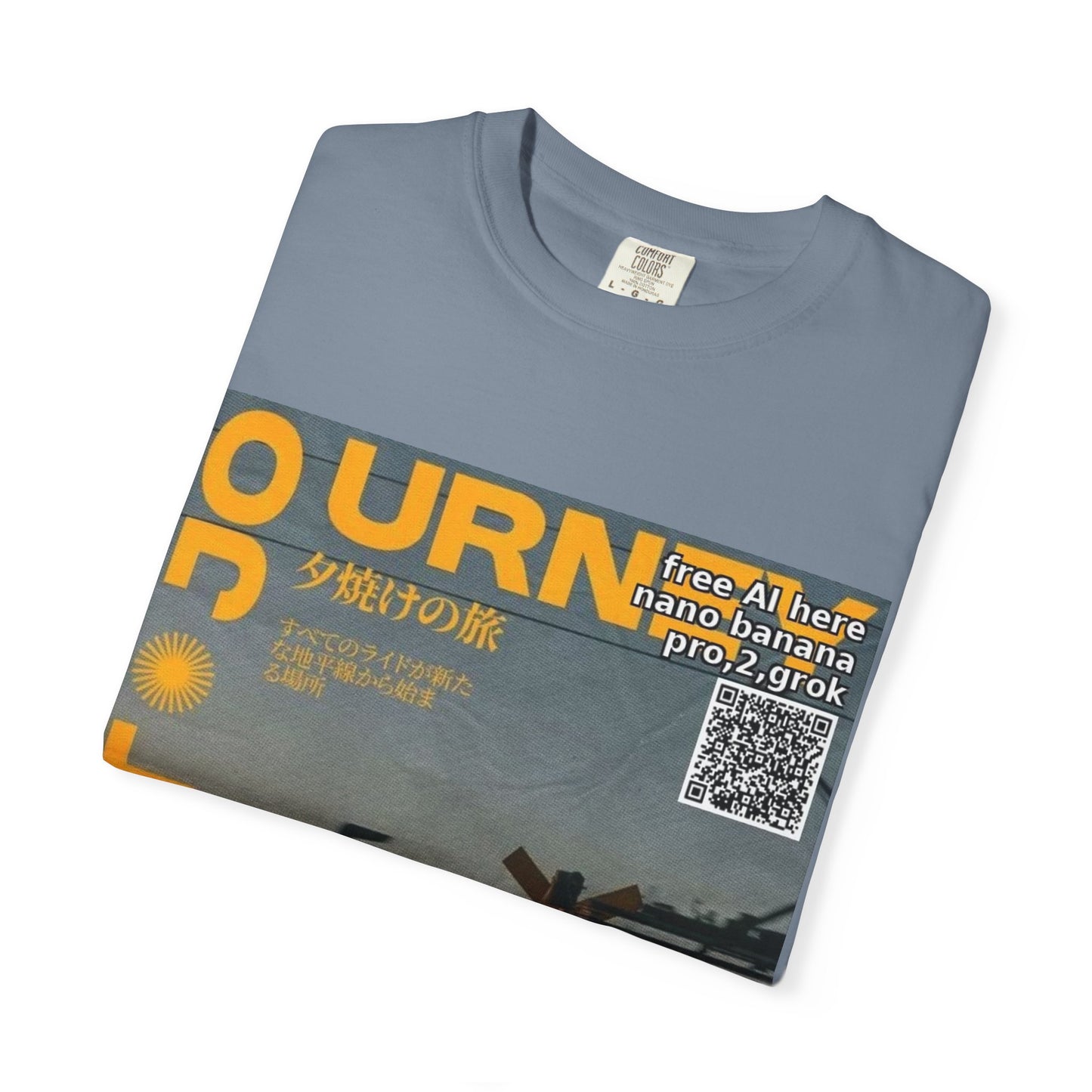 Sunset Train Graphic T-Shirt — Japanese Retro Transit Poster Tee