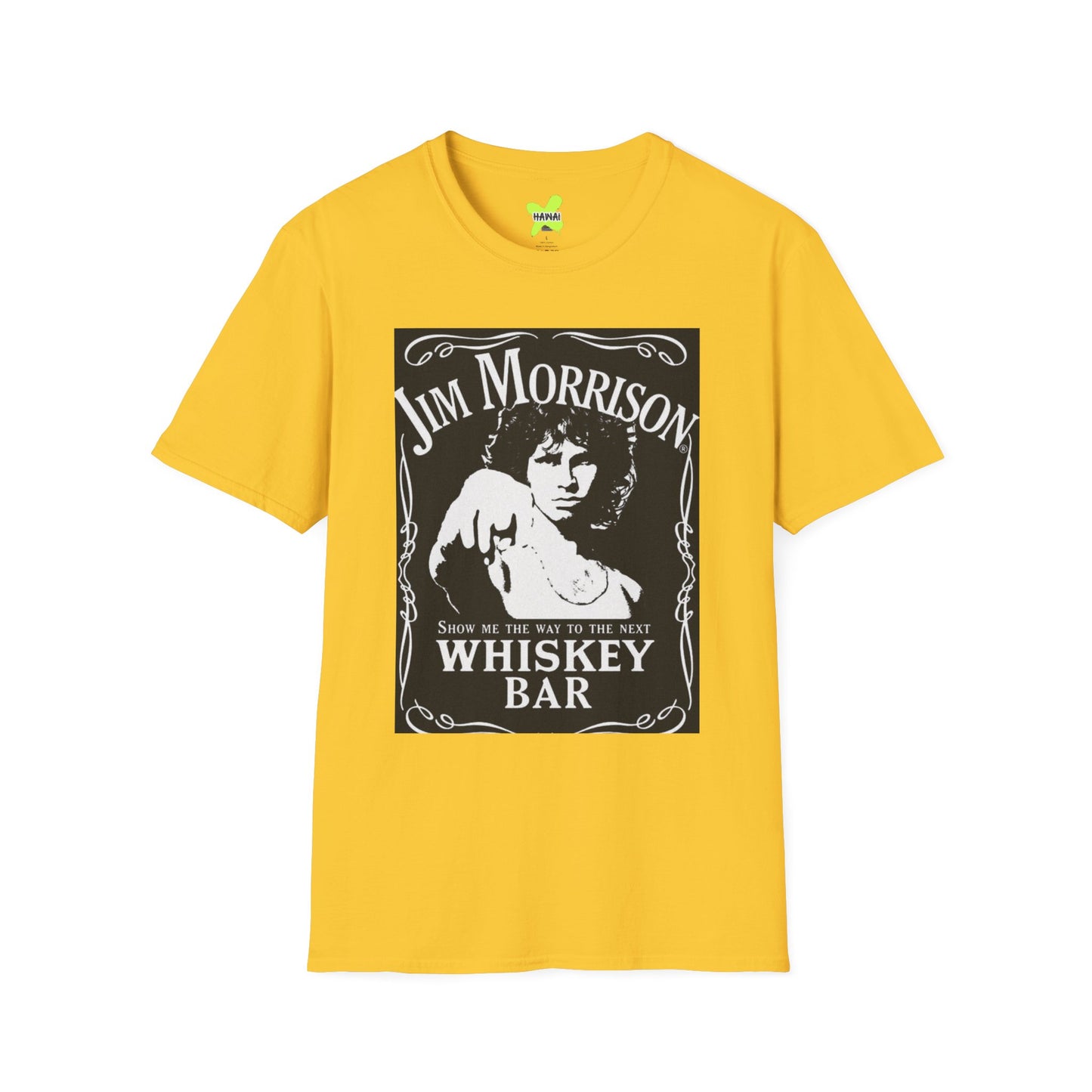 Jim Morrison Whiskey Bar Unisex Softstyle T-Shirt - Vintage Rock Apparel