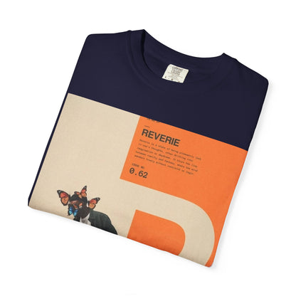 Reverie Skateboard Graphic T‑Shirt — Vintage R Letter Streetwear Tee