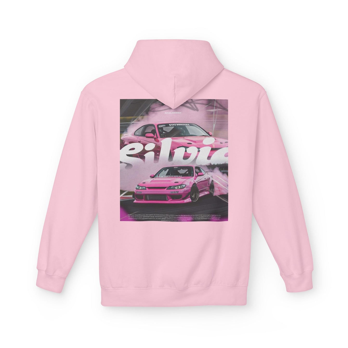 Unisex Fleece Hoodie with Pink Silvia Design - Stylish and Comfortable Streetwear