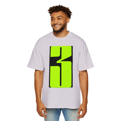Oversized Tee — Neon Abstract '3' Graphic