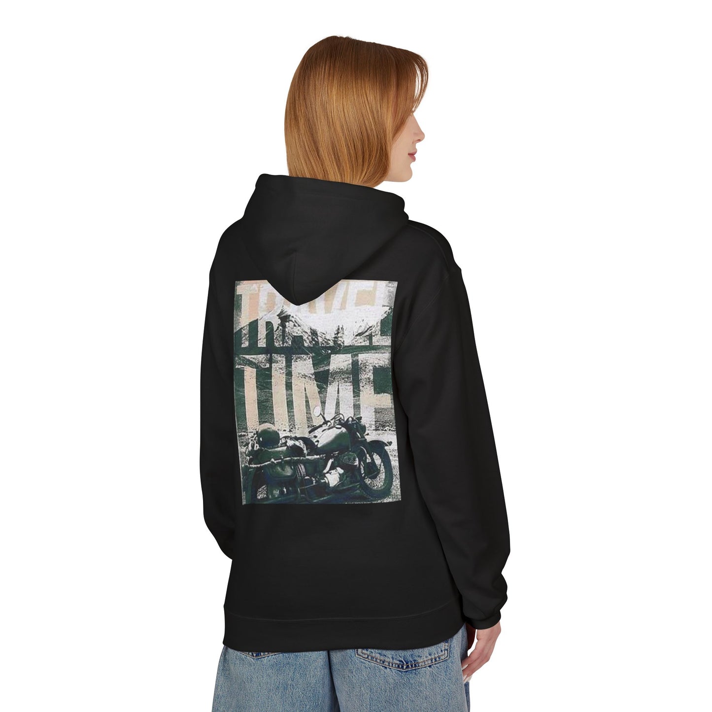 Travel Time Motorcycle Hoodie — Vintage Road Trip Graphic Hoodie