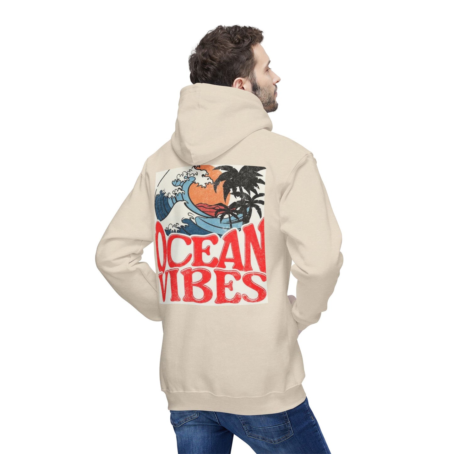 Ocean Vibes Unisex Hooded Sweatshirt | Casual Beachwear for Relaxed Days