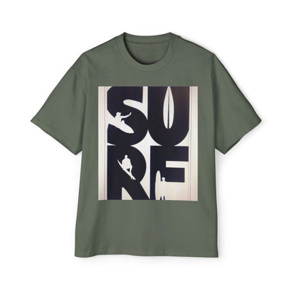 Surf Graphic Tee — Oversized Men's Surfboard Silhouette Shirt