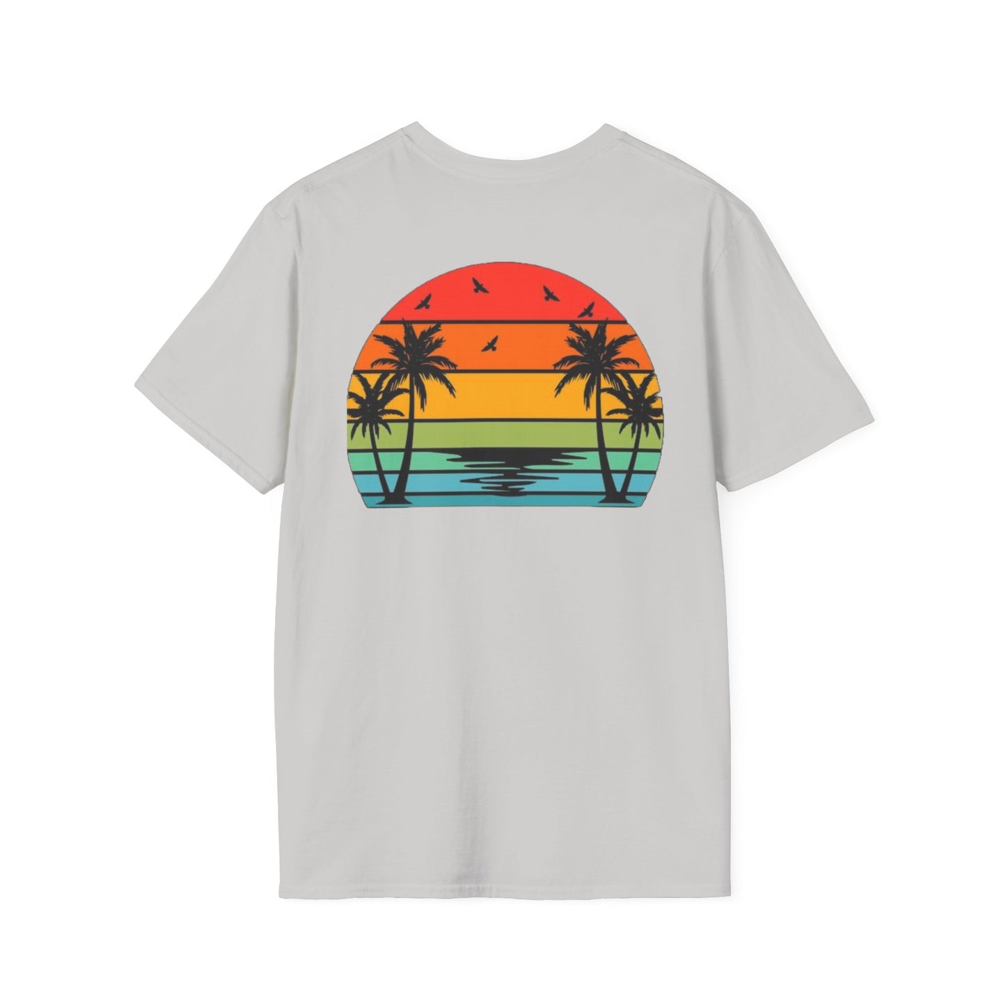 Tropical Sunset T-Shirt, Beach Vibes Tee, Unisex Graphic Shirt, Vacation Apparel, Summer Gift, Casual Wear