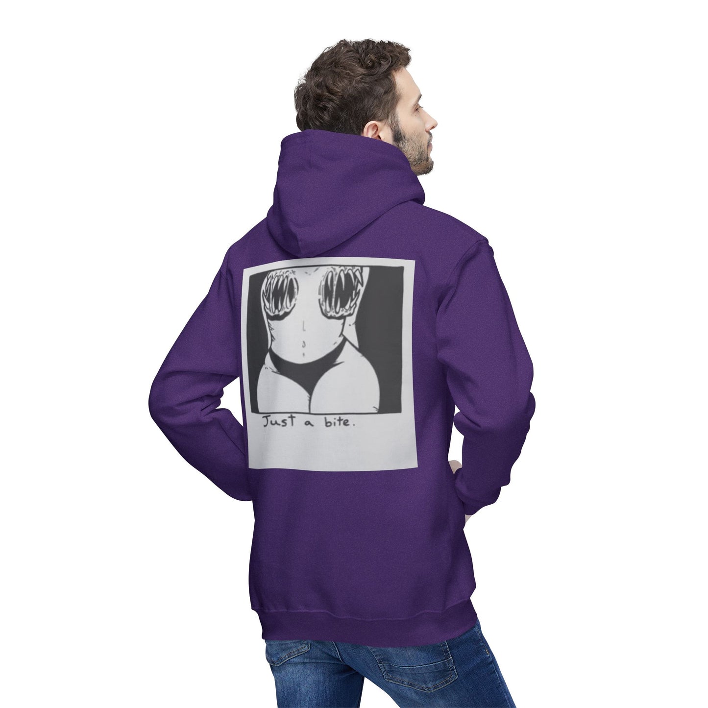 Unisex Hooded Sweatshirt with 'Just a Bite' Design - Casual Comfort for Every Occasion