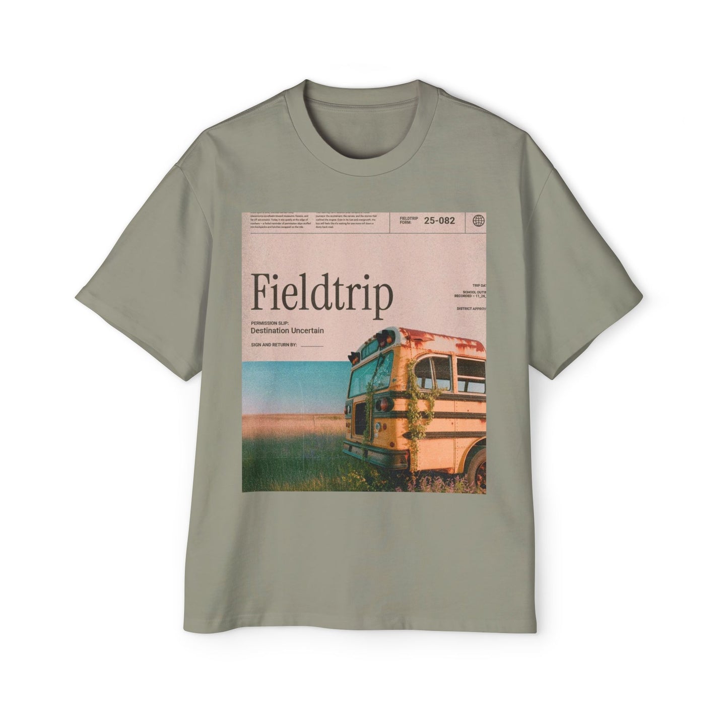 Fieldtrip Graphic Tee — Vintage School Bus Photo Print