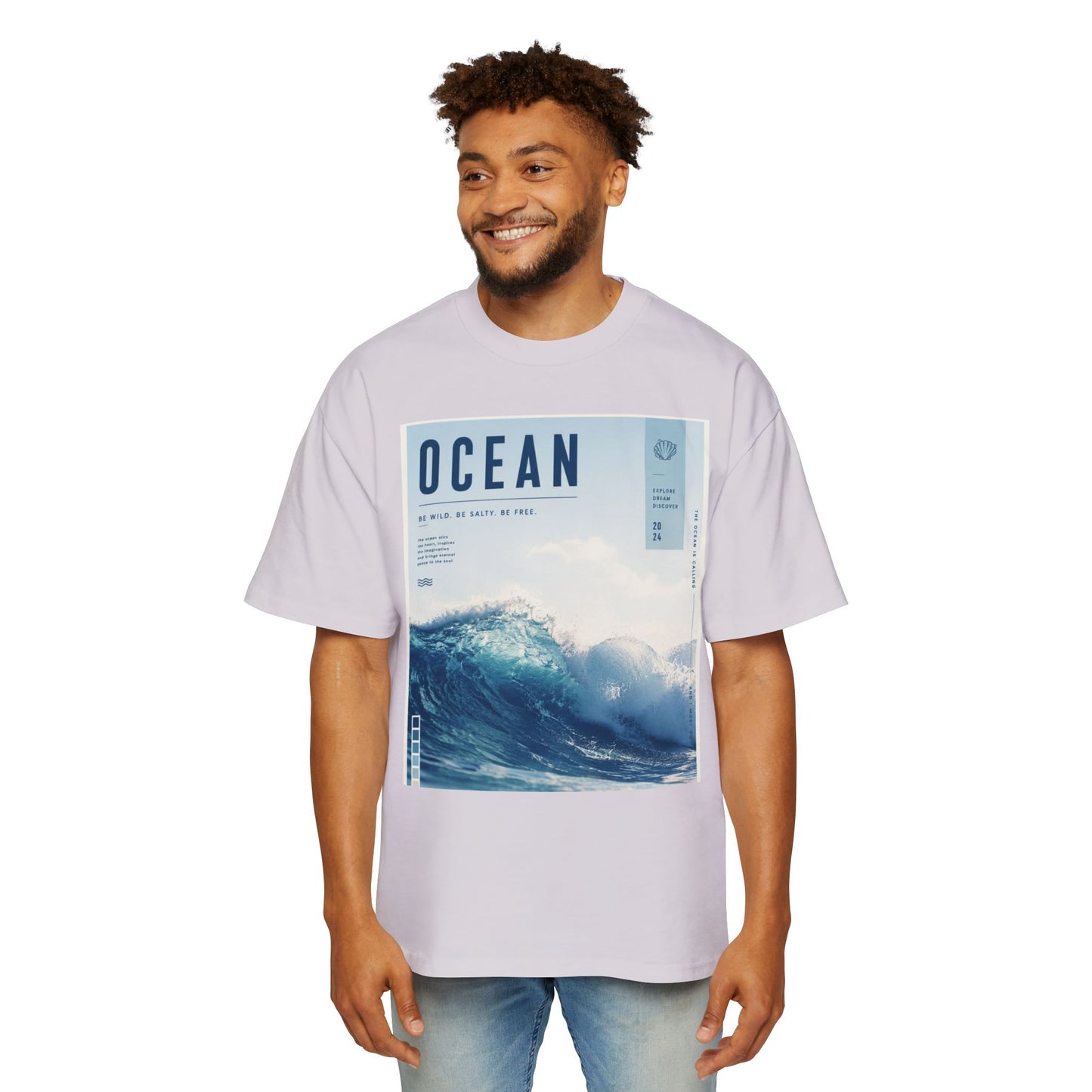 Ocean Wave Graphic Tee — "OCEAN" Coastal Photo Print T-Shirt