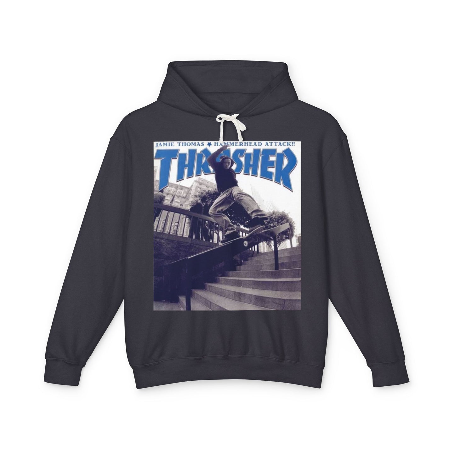 Skateboarder Graphic Hoodie, Unisex Sweatshirt, Thrasher Inspired Apparel, Casual Wear, Gift for Skaters