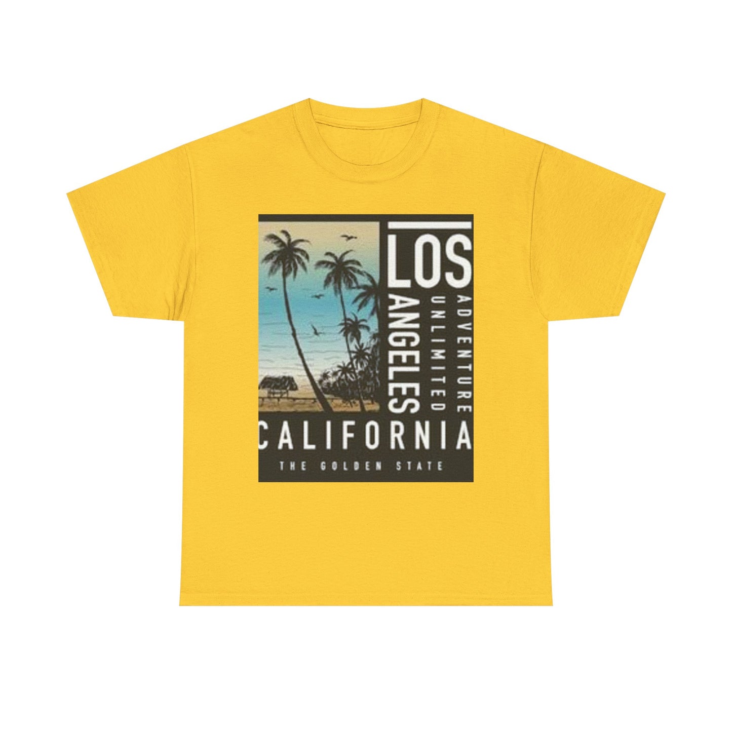 California Adventure Unisex Heavy Cotton Tee, Summer Style Shirt, Beach Vacation Top, Los Angeles Gift, Travel Apparel