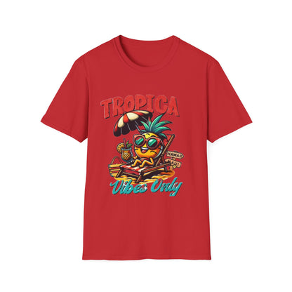 Tropical Vibes Unisex Softstyle T-Shirt - Fun Pineapple Design