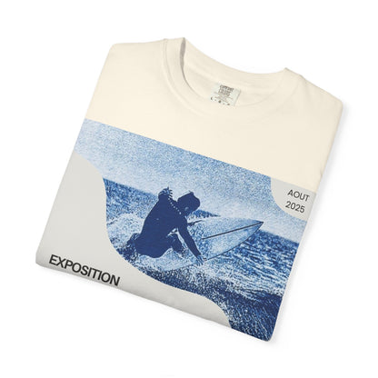 Bleu Sauvage Surf Poster T-Shirt — Vintage French Surfing Graphic Tee
