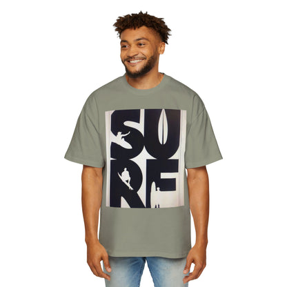 Surf Graphic Tee — Oversized Men's Surfboard Silhouette Shirt