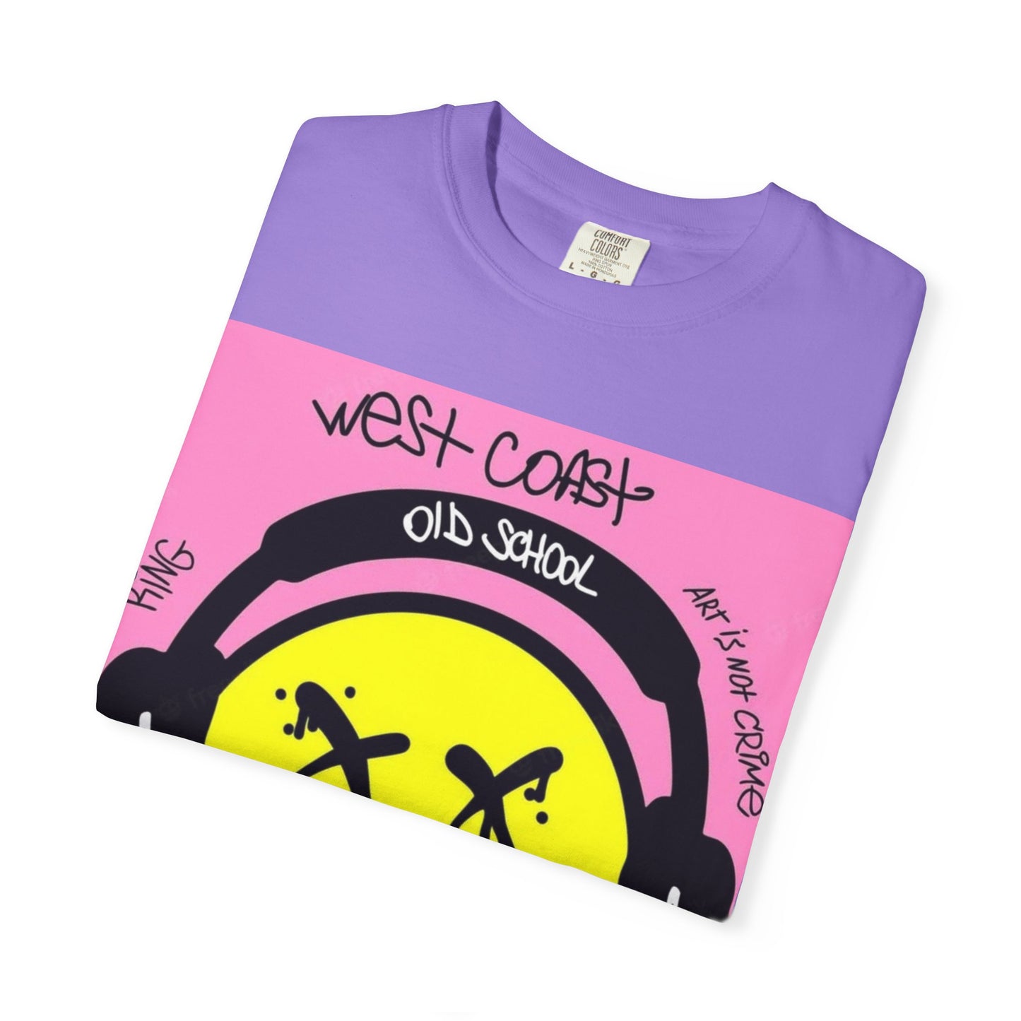 Retro Street Art T-Shirt - West Coast Vibe with Smiley Design