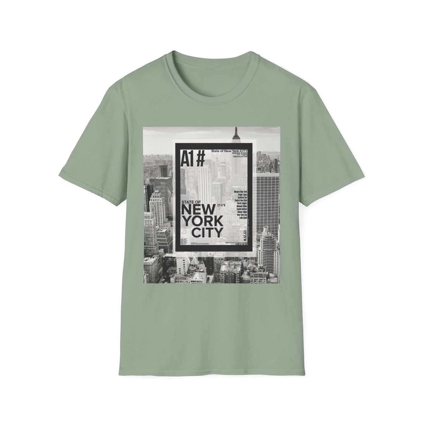 NYC Graphic Unisex Softstyle T-Shirt | Casual Wear, Street Style, Unique Gift, Travel Souvenir, City Life